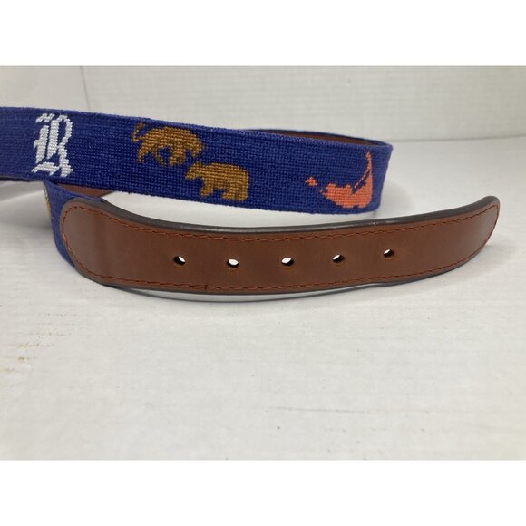 Smathers & Branson Custom Leather Needlepoint Men's Belt Size 38 see description - Picture 5 of 9